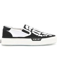 Amiri - Skell Skeleton-appliqué Leather Low-top Trainers - Lyst