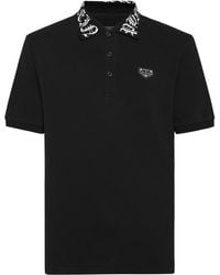 Philipp Plein - Piqué-Poloshirt mit Gothic-Print - Lyst