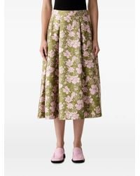 Joop! - Floral-Print Pleated Midi Skirt - Lyst