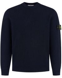 Stone Island - Compass Patch Ribbed-Knit Sweater - Lyst