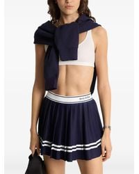 Sporty & Rich - Pleated Stripe Mini Skirt - Lyst