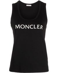 Moncler - Top sin mangas con logo estampado - Lyst