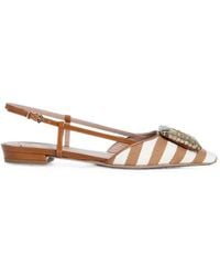 Roberto Festa - Mimma Crystal-Embellished Striped Flat Pumps - Lyst
