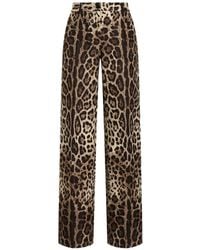 Dolce & Gabbana - Leo-Print Brocade Trousers - Lyst