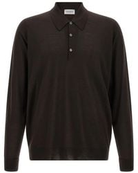 John Smedley - Dorset Long-Sleeved Polo Shirt - Lyst
