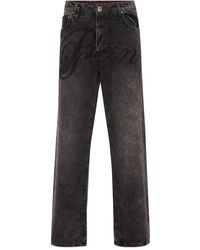 Philipp Plein - Gemusterte Jeans Mit Logo-Patch - Lyst