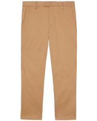 Burberry - Embroidered-logo Tailored Trousers - Lyst