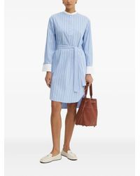 BOSS - Striped Belted Shirt Dress - Lyst