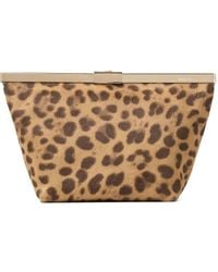 Jimmy Choo - Ganache Leopard-Print Pony Hair-Leather Clutch Bag - Lyst