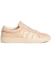 DSquared² - Logo-Print Leather Sneakers - Lyst
