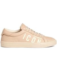 DSquared² - Logo-Print Leather Sneakers - Lyst