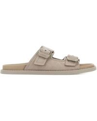Fendi - Leather Flap Sandals - Lyst