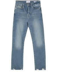 FRAME - Vaqueros rectos de talle alto - Lyst