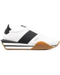Tom Ford - James Panelled Leather Low-top Trainers - Lyst