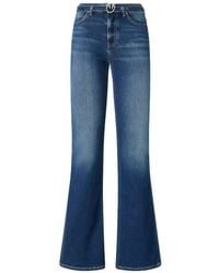 Pinko - Love Birds Buckle Flared Jeans - Lyst