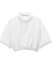 Alexander Wang - Cropped Polotop Met Elastische Afwerking - Lyst