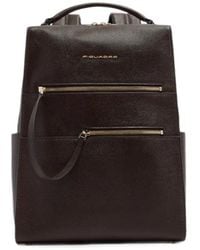 Piquadro - Patricia Grained Leather Backpack - Lyst