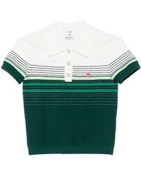 CASABLANCA - Striped Short-Sleeve Polo Shirt - Lyst