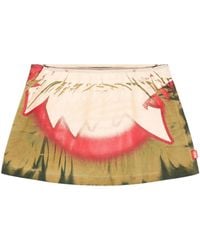 DIESEL - Mini Skirt With Blowout Print - Lyst