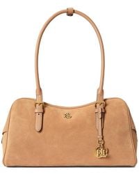 Ralph Lauren - Large Marcy Buckle-Detail Suede Shoulder Bag - Lyst