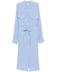 Aspesi - Belted Chest-Pockets Shirt Dress - Lyst