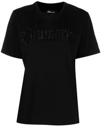 Blumarine - Embellished-logo Cotton T-shirt - Lyst
