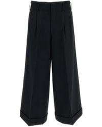 Comme des Garçons - High-Rise Cuffed Wool Gabardine Wide-Leg Pants - Lyst
