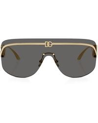 Dolce & Gabbana - Logo-Plaque Shield Sunglasses - Lyst