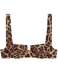Reina Olga - Brigitte Leopard-Print Bikini Top - Lyst