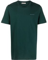 Marni - Logo-embroidered Cotton T-shirt - Lyst