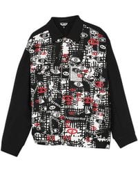 COMME DES GARÇON BLACK - Graphic Print Long-Sleeve Shirt Jacket - Lyst