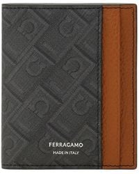 Ferragamo - Gancini Monogram-Pattern Bifold Wallet - Lyst