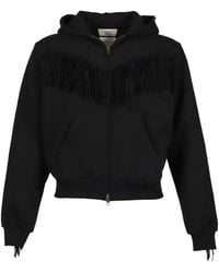 Austin Post - Fringed Zip-Up Hoodie - Lyst