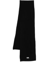 Karl Lagerfeld - Ribbed Logo-Embroidered Scarf - Lyst