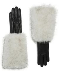 Apparis - Robi Faux-Fur-Trimmed Gloves - Lyst