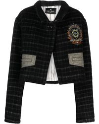 Etro - Chaqueta corta a cuadros - Lyst