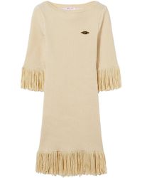 PUCCI - Mini-Jurk Met Logoplakkaat En Franje - Lyst