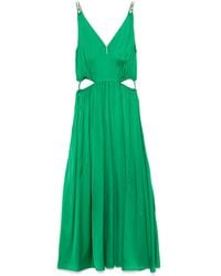Maje - Abito Midi Con Scollo A V - Lyst