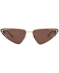 Jimmy Choo - Kristal Sonnenbrille Mit Geometrischem Gestell - Lyst