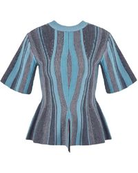 Giorgio Armani - Jacquard Short-Sleeve Sweater - Lyst