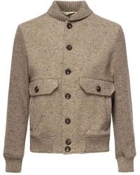 Eleventy - Speckled-Effect Ribbed Jacket - Lyst