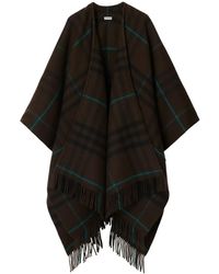 Burberry - Cape Mit Fransen - Lyst