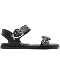 Blauer - Buckle Eyelet Leather Sandals - Lyst