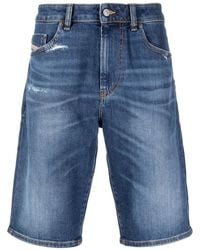 DIESEL - Distressed Denim Shorts - Lyst