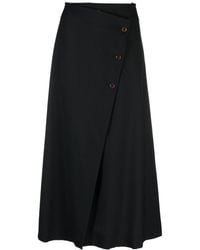Erika Cavallini Semi Couture - Asymmetric Wool Midi Skirt - Lyst