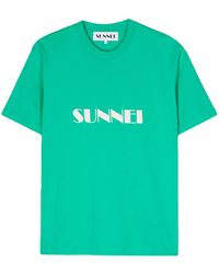 Sunnei - T-Shirt En Coton Biologique À Logo Imprimé - Lyst