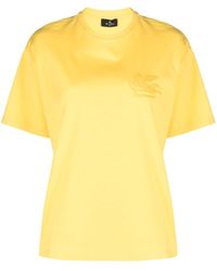 Etro - T-shirt Met Geborduurd Logo - Lyst