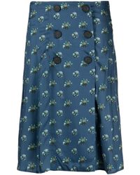 Maison Kitsuné - Wickelrock mit Blumen-Print - Lyst