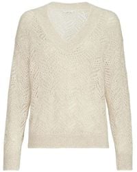 Brunello Cucinelli - Dazzling Abstract-Leaf Sweater - Lyst