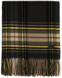 Saint Laurent - Checked Fringed Scarf - Lyst